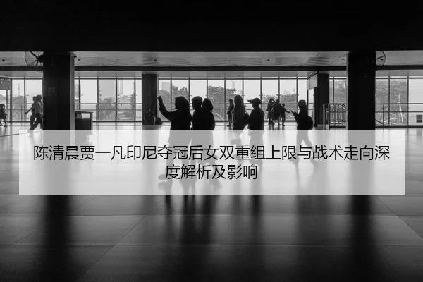陈清晨贾一凡印尼夺冠后女双重组上限与战术走向深度解析及影响